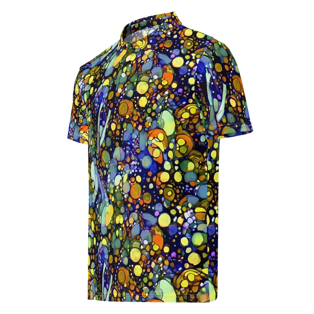 Indigo Carnival on Men's Slim Fit Polo Shirt — Left Front