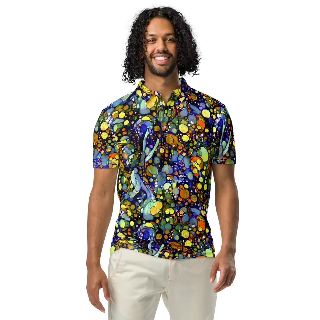 Indigo Carnival on Men's Slim Fit Polo Shirt — Front