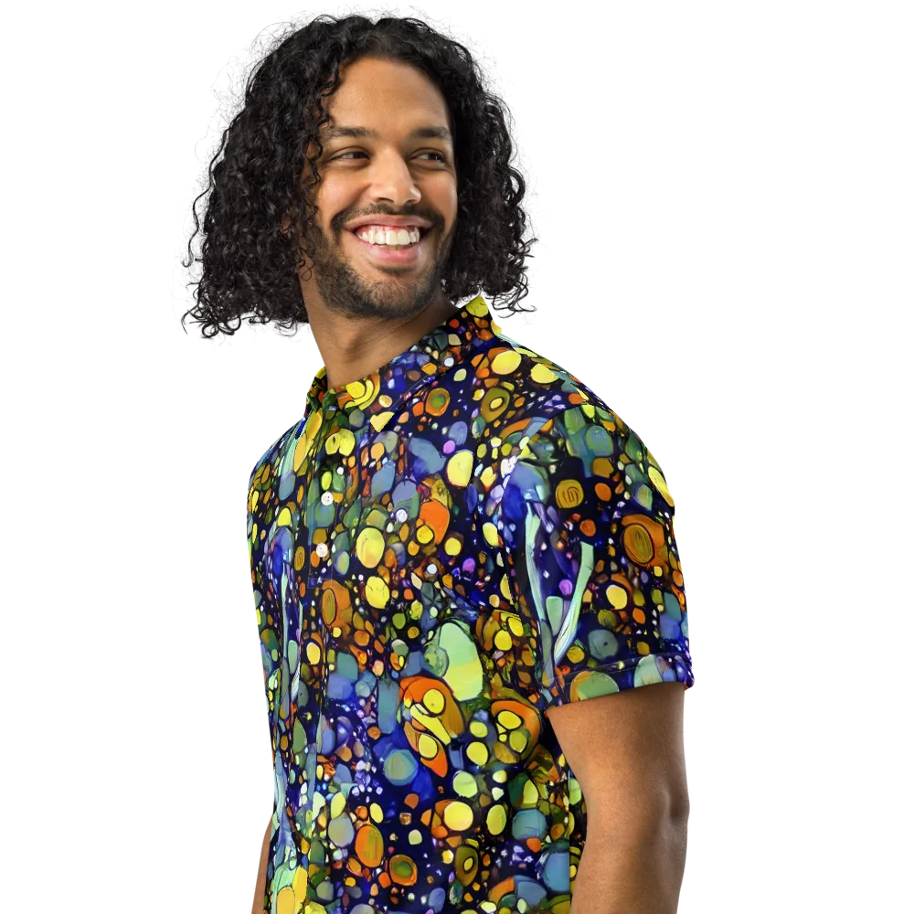 Indigo Carnival on Men's Slim Fit Polo Shirt — Left Front