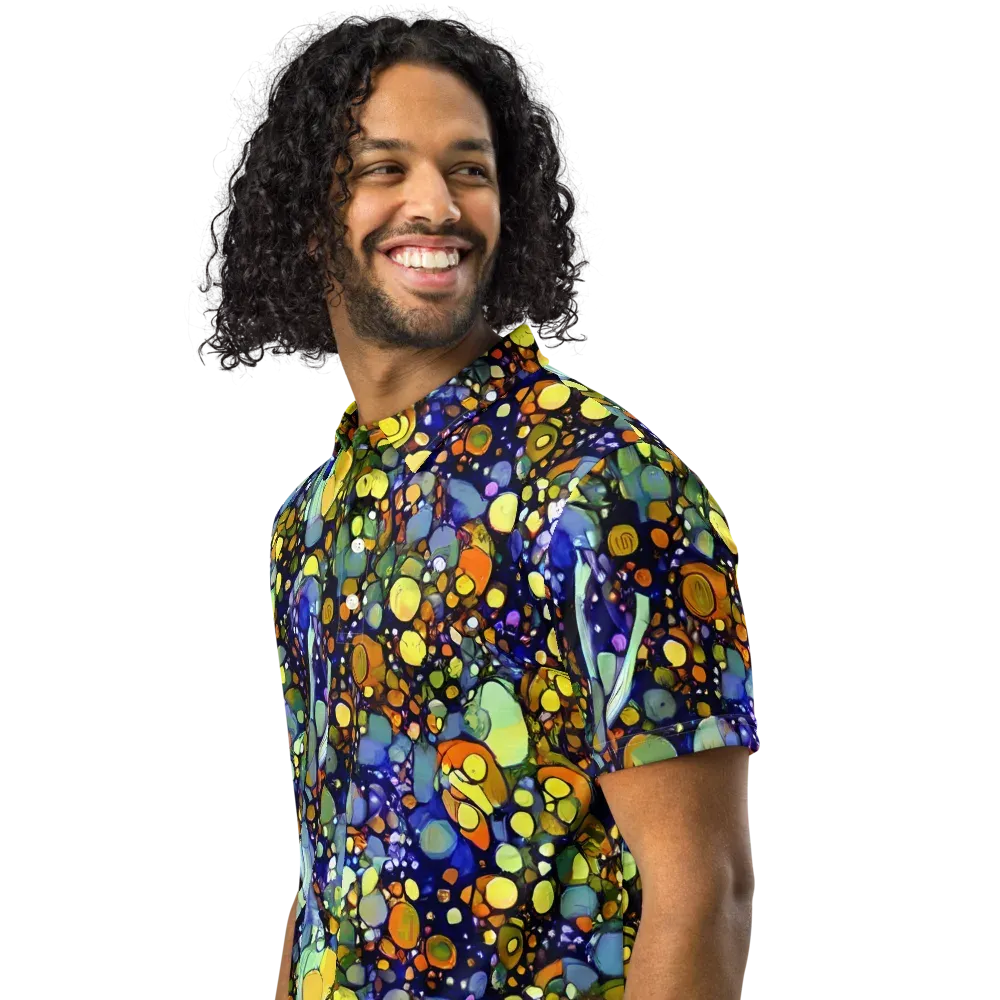 Indigo Carnival on Men's Slim Fit Polo Shirt — Left Front
