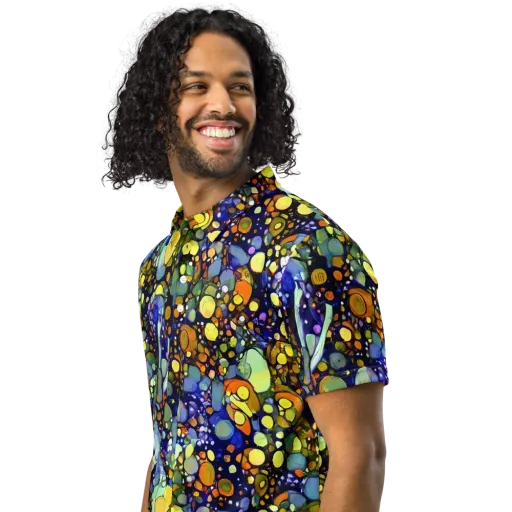 Indigo Carnival on a Men's Slim Fit Polo Shirt