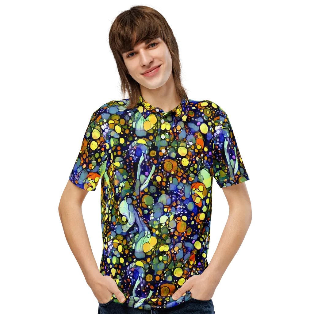 Indigo Carnival on Men's Slim Fit Polo Shirt — Front