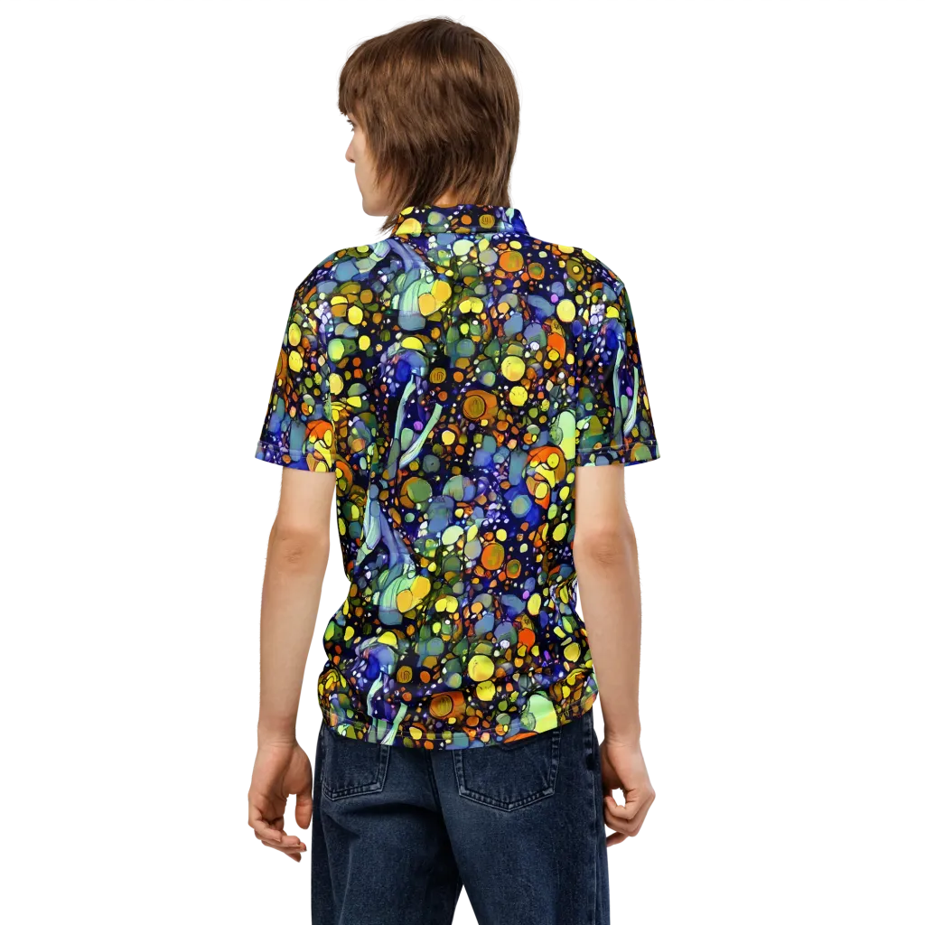 Indigo Carnival on Men's Slim Fit Polo Shirt — Back