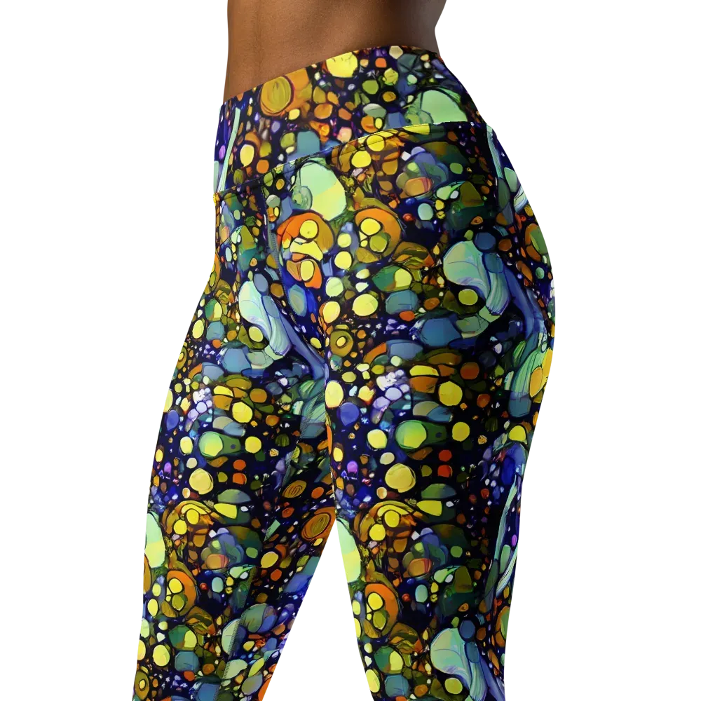 Indigo Carnival on Yoga Leggings — Left Front
