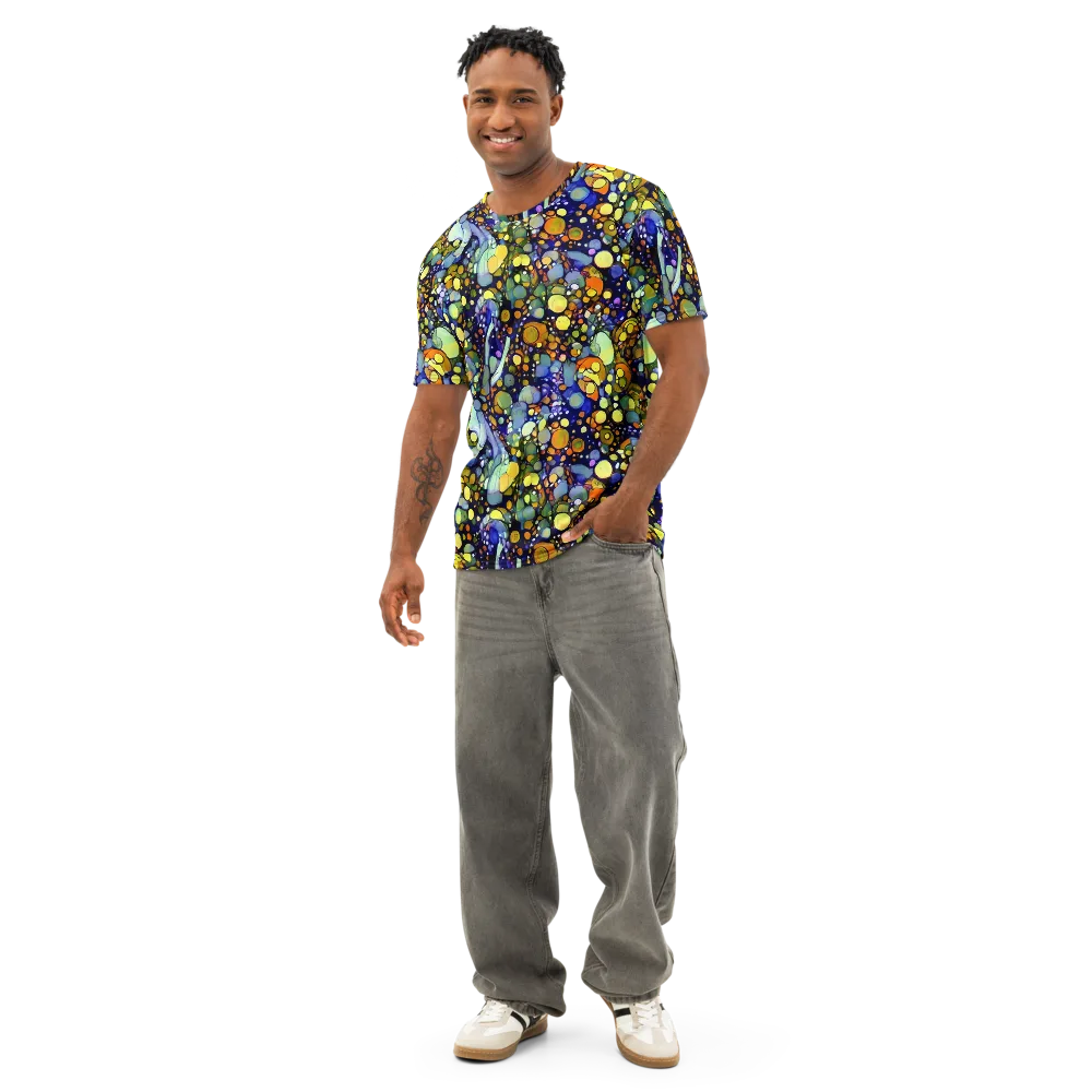 Indigo Carnival on Men's Cotton Crew Neck T-Shirt — Front