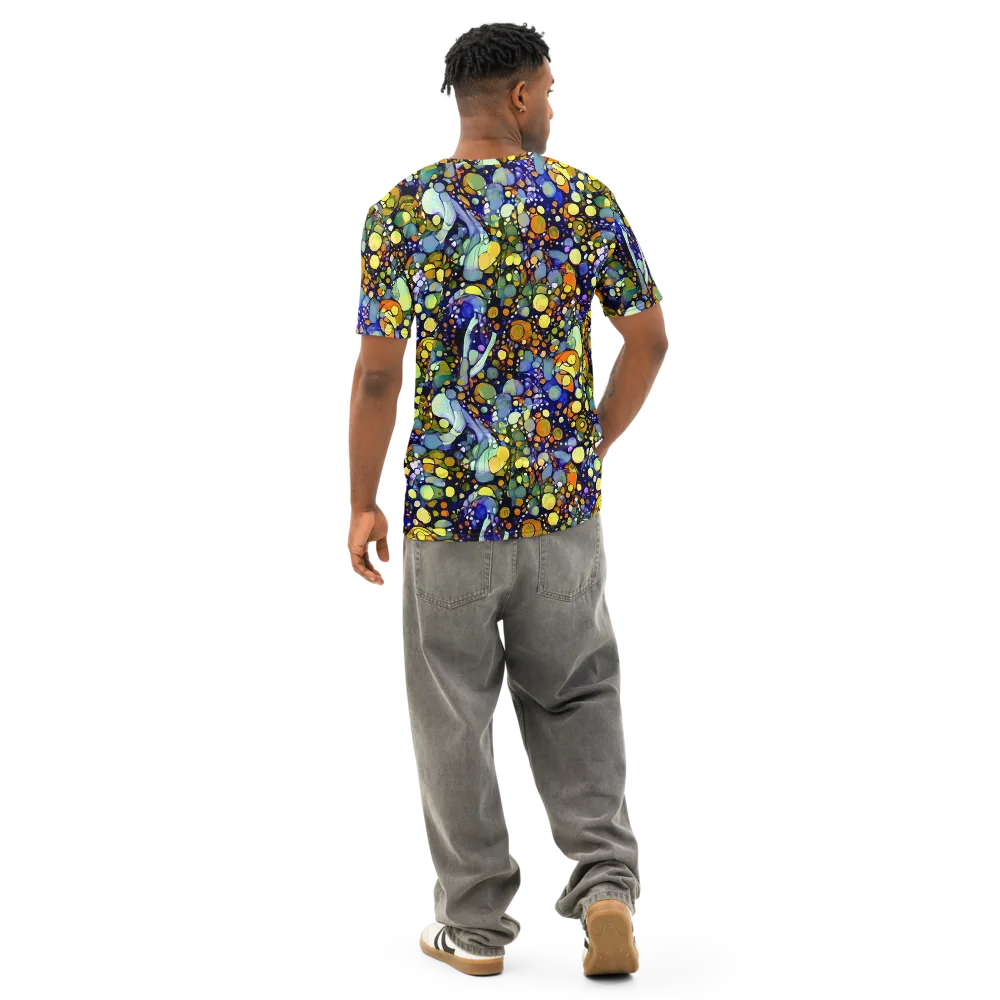 Indigo Carnival on Men's Cotton Crew Neck T-Shirt — Back