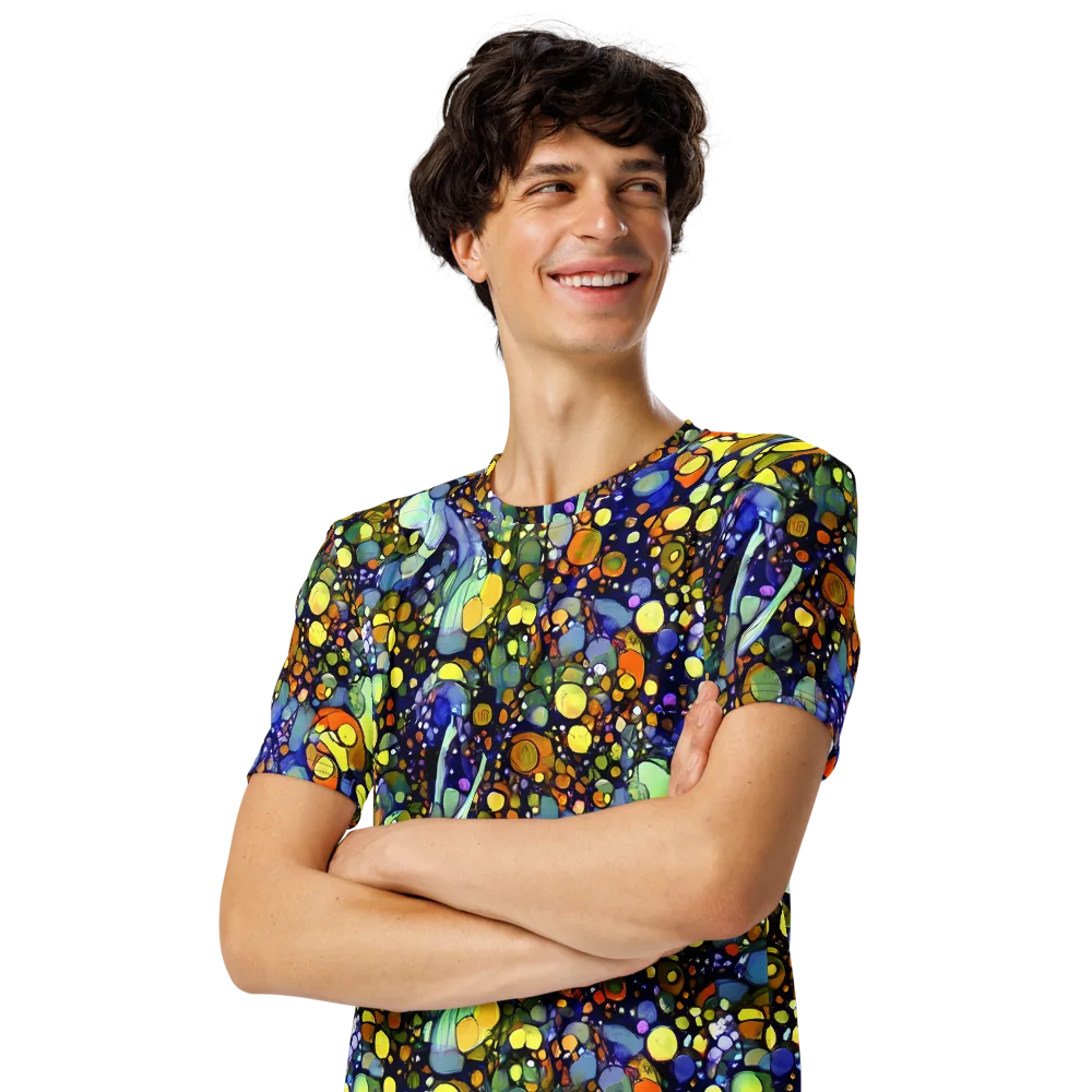 Indigo Carnival on Men's Crew Neck T-Shirt — Left Front