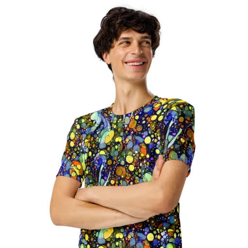 Indigo Carnival on a Men's Crew Neck T-Shirt