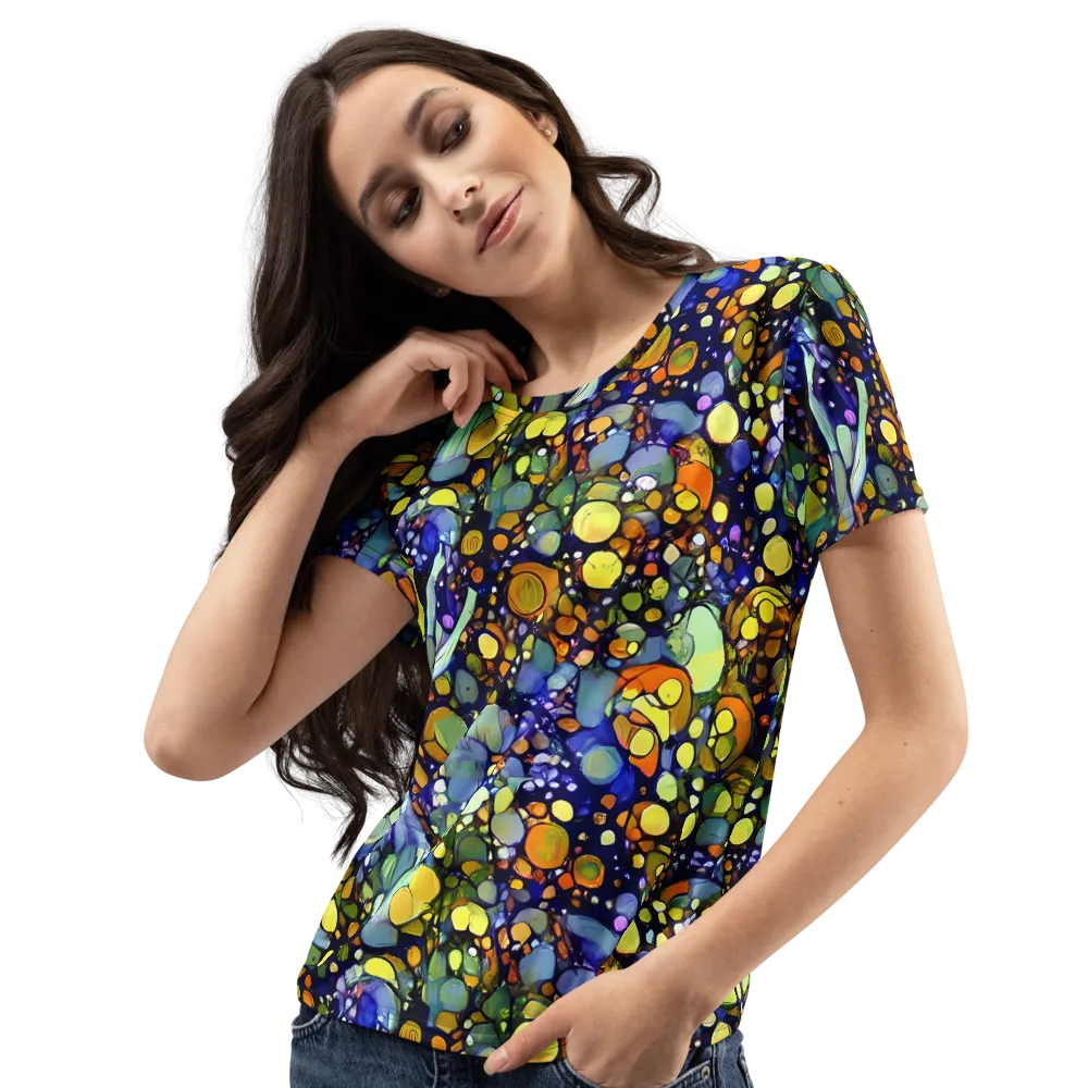 Indigo Carnival on Women's Crew Neck T-Shirt — Left Front