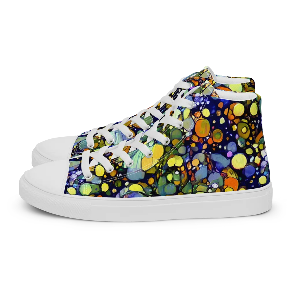 Indigo Carnival on Women's High Top Canvas Shoes — Left