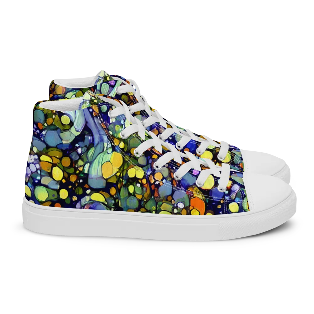 Indigo Carnival on Women's High Top Canvas Shoes — Right