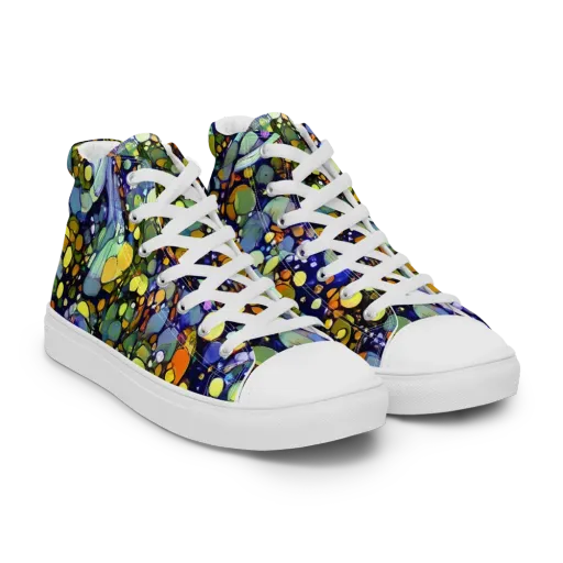 Indigo Carnival on a Women's High Top Canvas Shoes