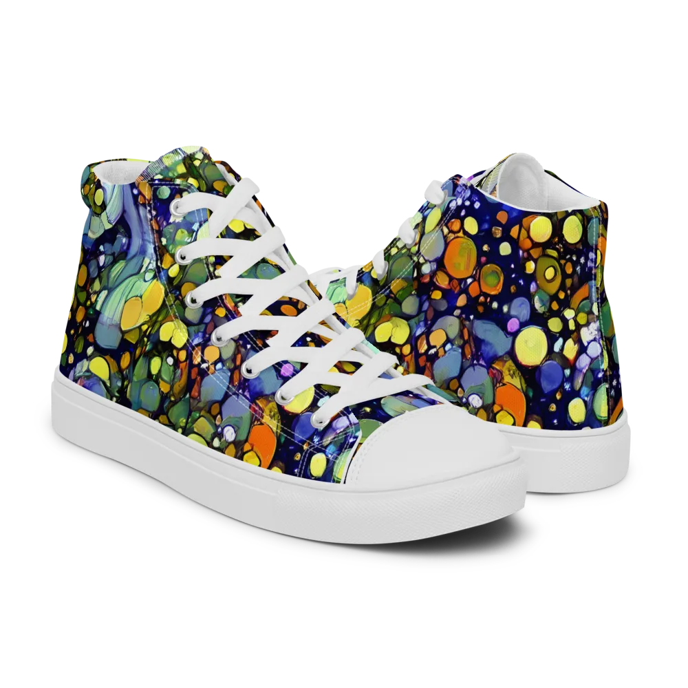 Indigo Carnival on Women's High Top Canvas Shoes — Right