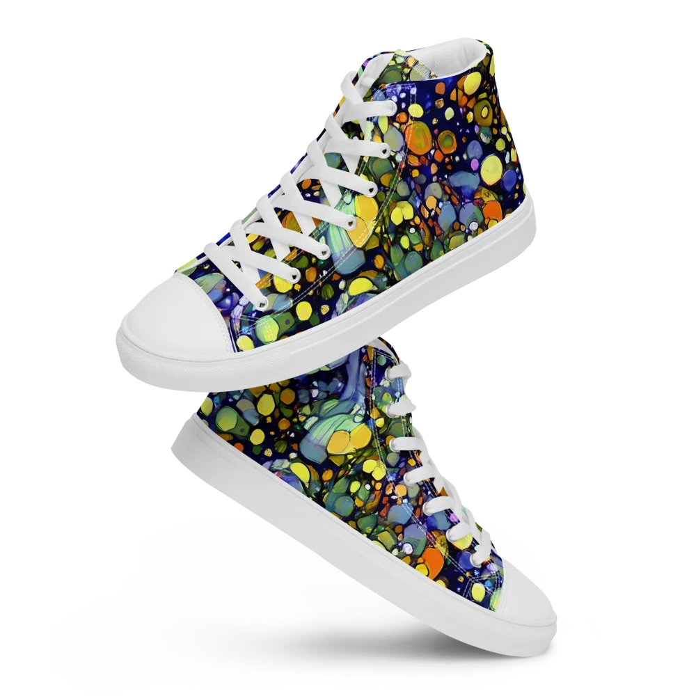 Indigo Carnival on Women's High Top Canvas Shoes — Front