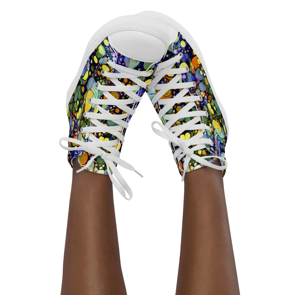 Indigo Carnival on Women's High Top Canvas Shoes — Front