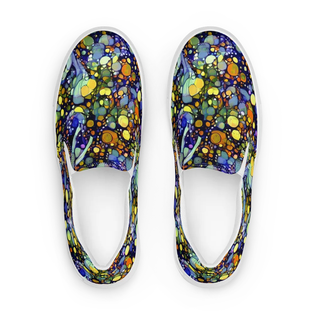 Indigo Carnival on Men's Slip-On Canvas Shoes — Front