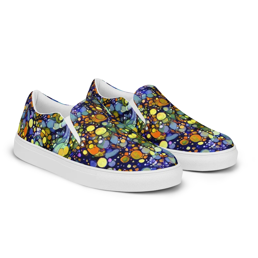 Indigo Carnival on Men's Slip-On Canvas Shoes — Right Front