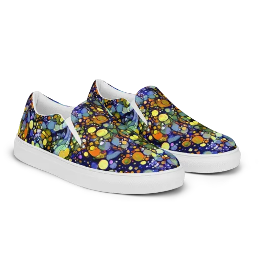 Indigo Carnival on a Men's Slip-On Canvas Shoes