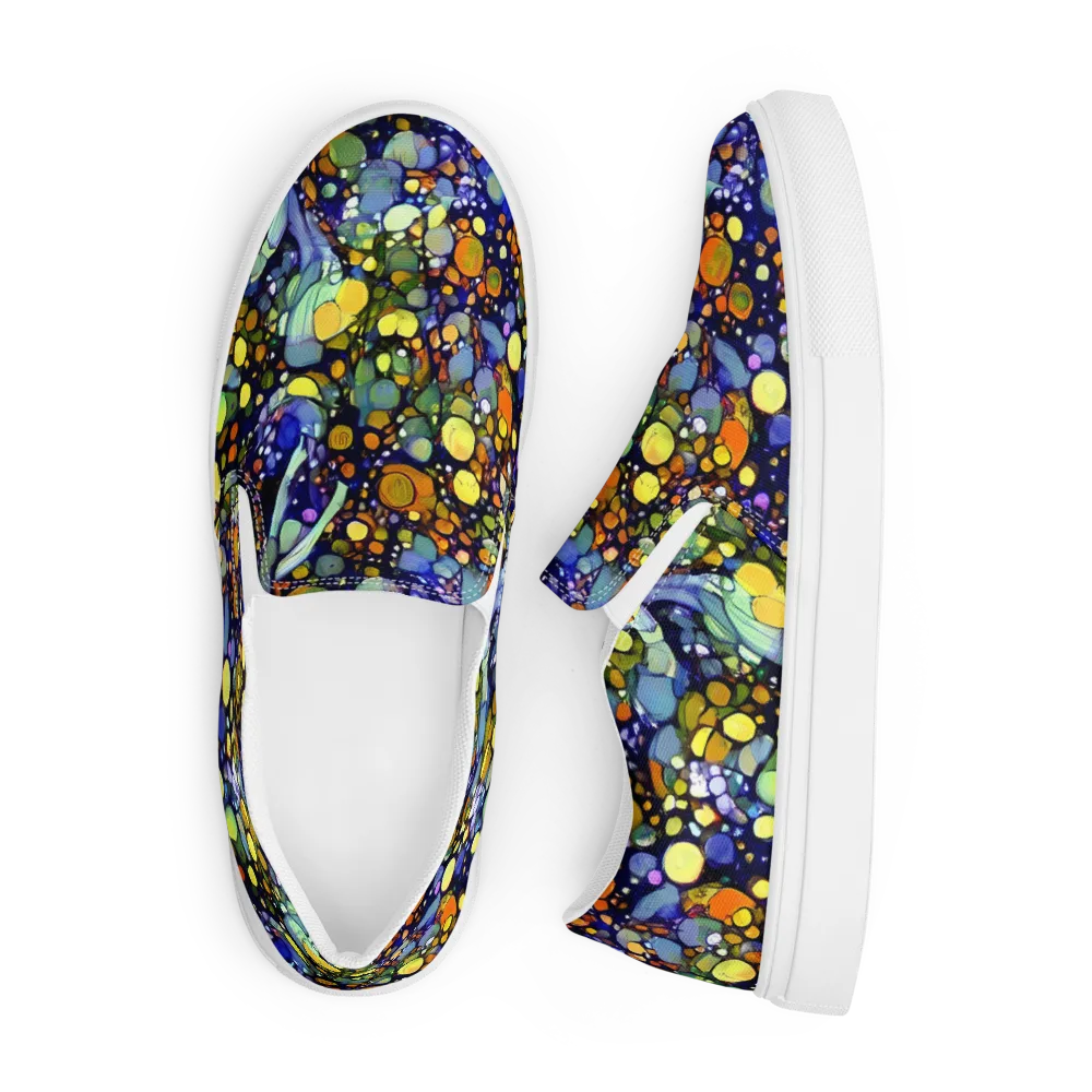 Indigo Carnival on Men's Slip-On Canvas Shoes — Front