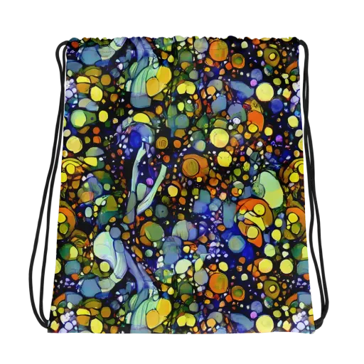Indigo Carnival on a Drawstring Bag