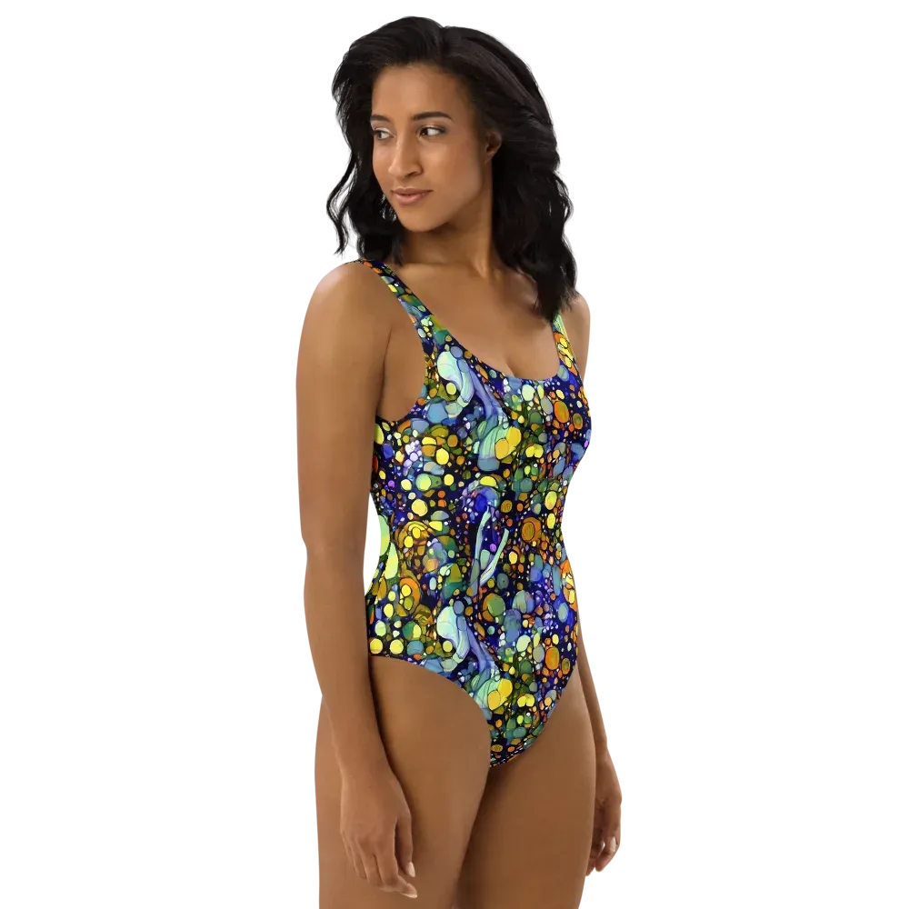 Indigo Carnival on One-Piece Swimsuit — Right