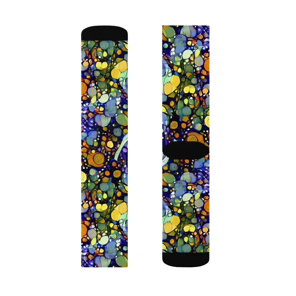 Indigo Carnival on Socks — Left Sock
