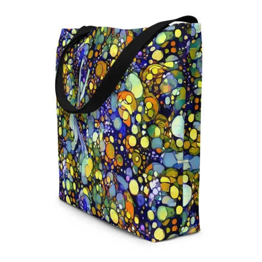Indigo Carnival on a Large Tote Bag W/ Pocket