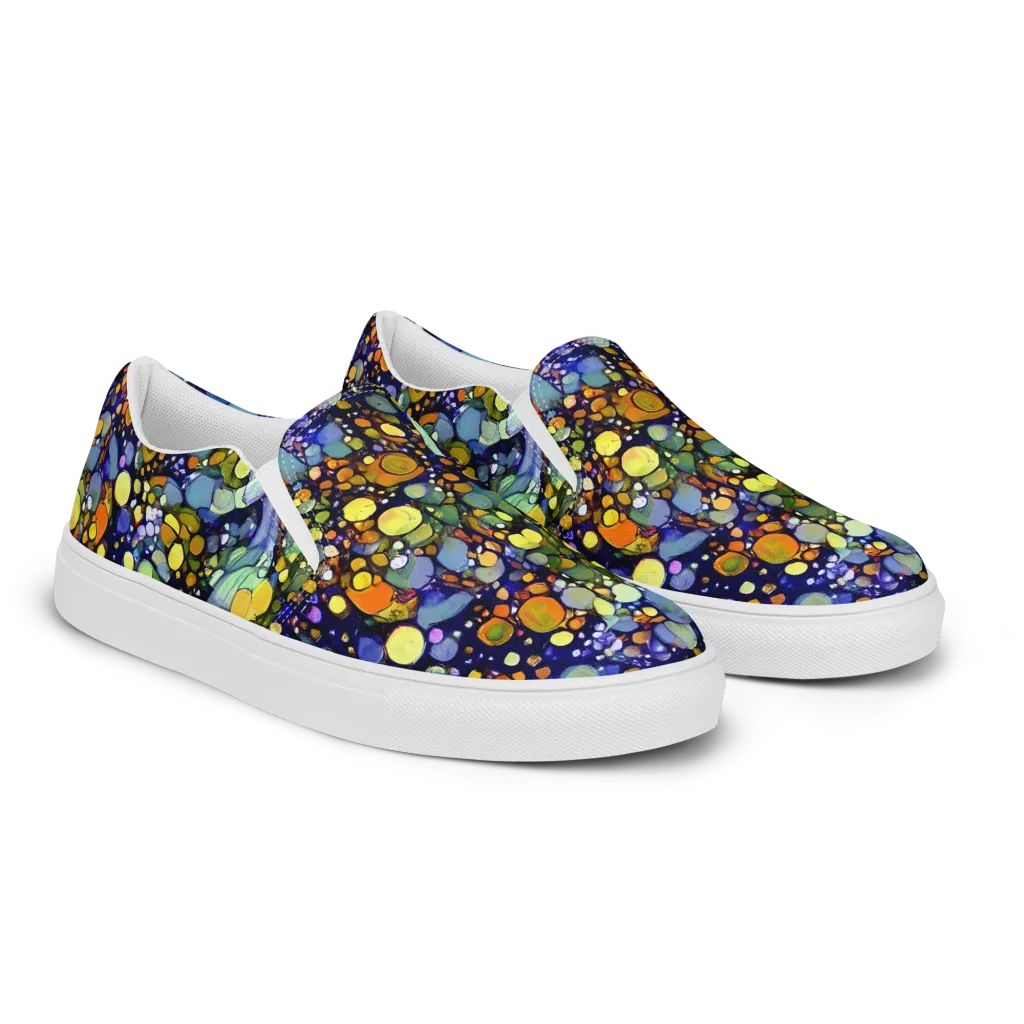 Indigo Carnival on Women's Slip-On Canvas Shoes — Right Front