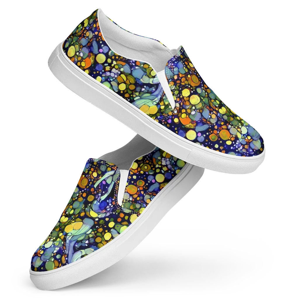 Indigo Carnival on Women's Slip-On Canvas Shoes — Front