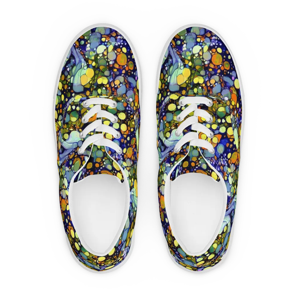 Indigo Carnival on Men's Lace-Up Canvas Shoes — Front