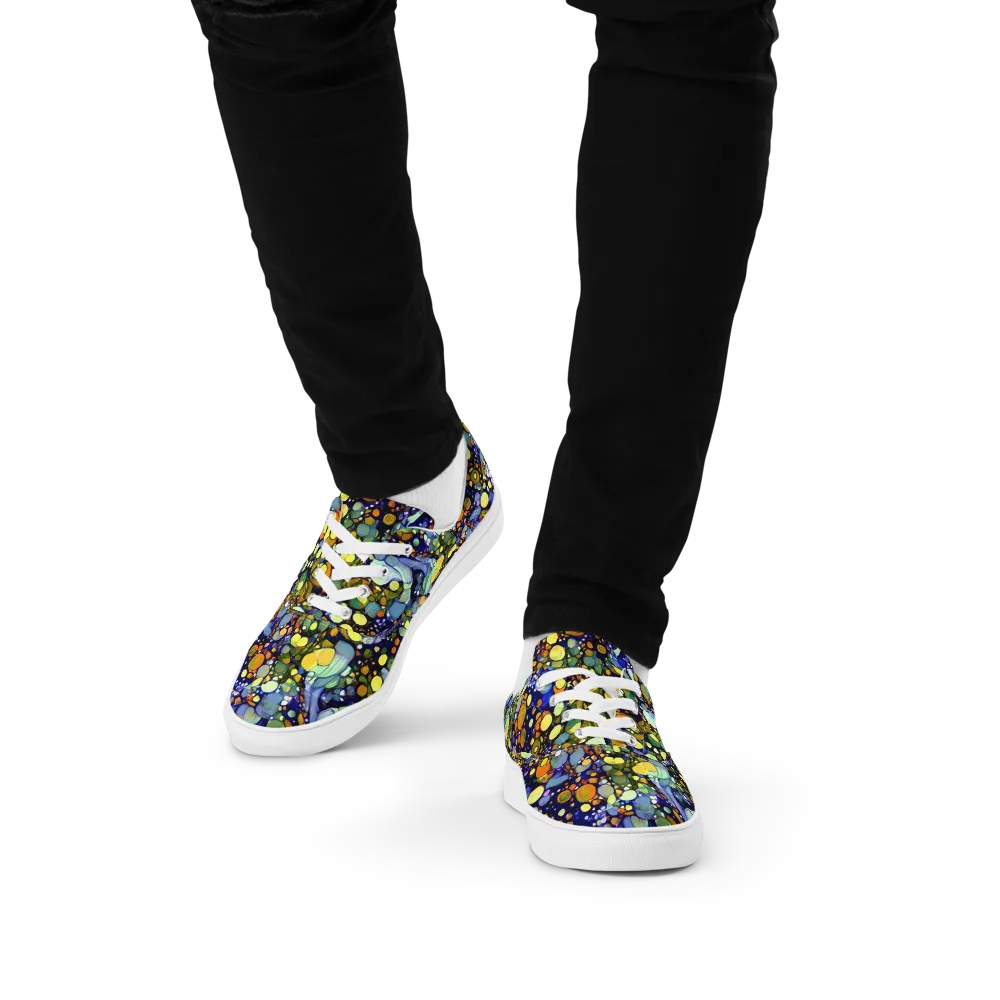 Indigo Carnival on Men's Lace-Up Canvas Shoes — Front