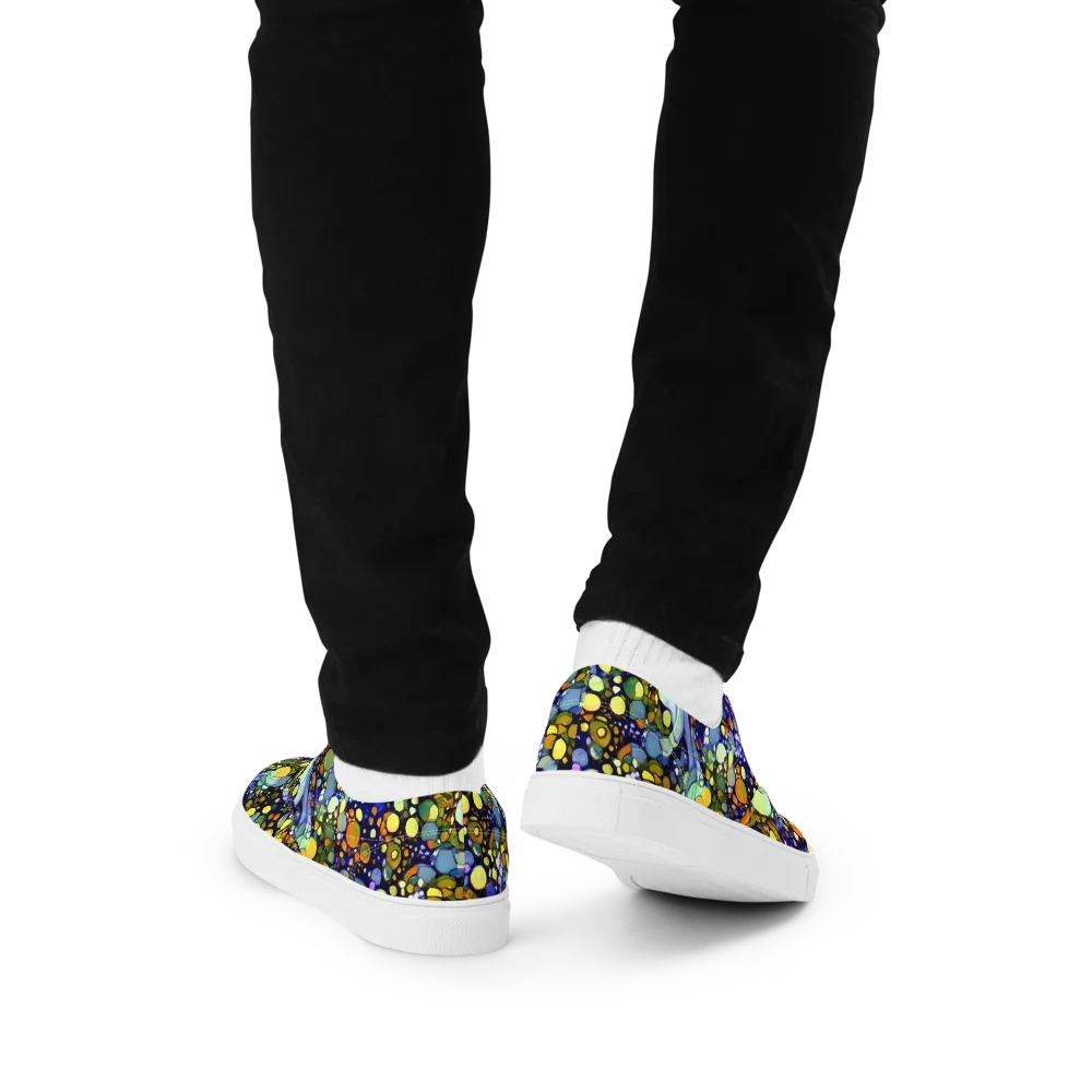 Indigo Carnival on Men's Lace-Up Canvas Shoes — Back
