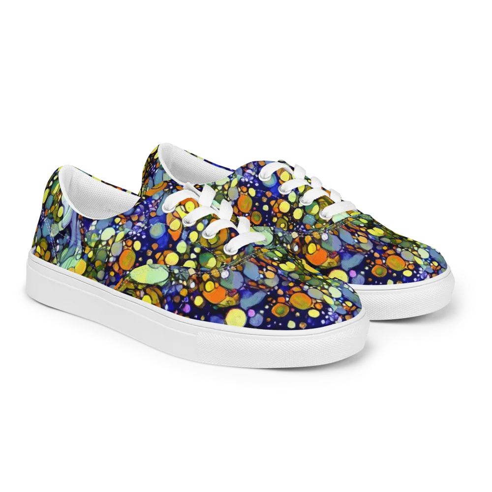 Indigo Carnival on Men's Lace-Up Canvas Shoes — Right Front