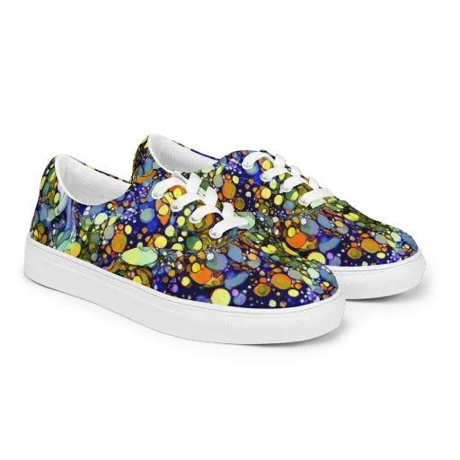 Indigo Carnival on a Men's Lace-Up Canvas Shoes