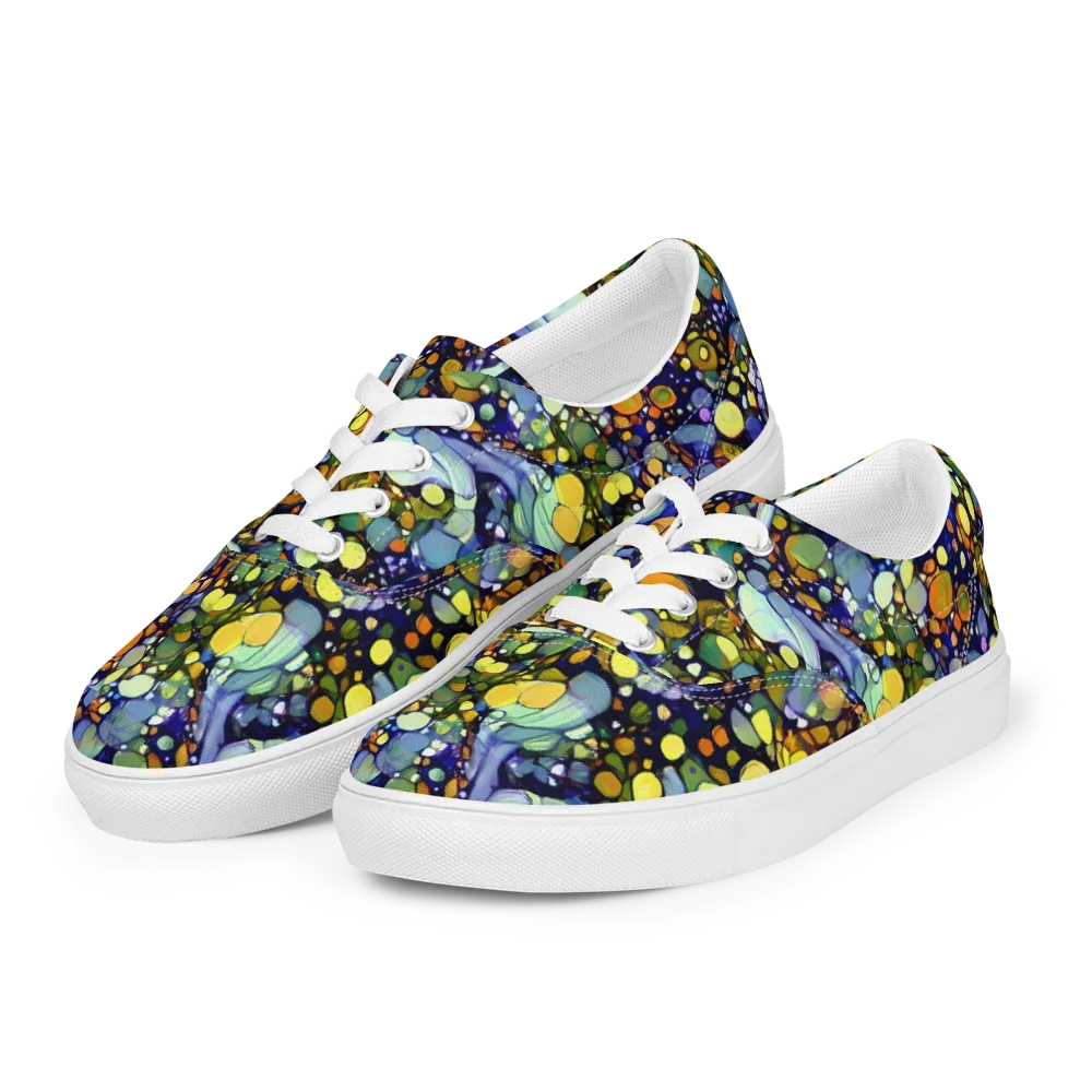 Indigo Carnival on Men's Lace-Up Canvas Shoes — Left Front