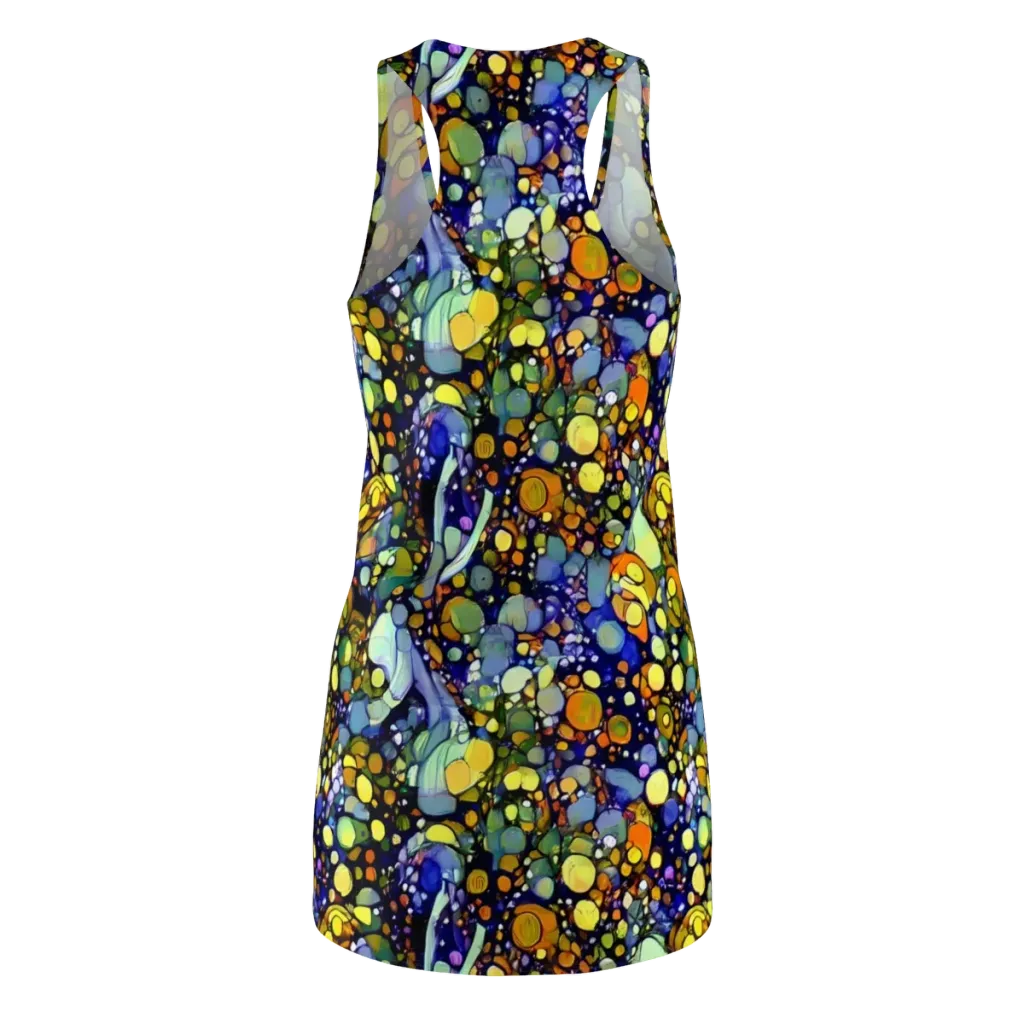 Indigo Carnival on Racerback Dress — Back