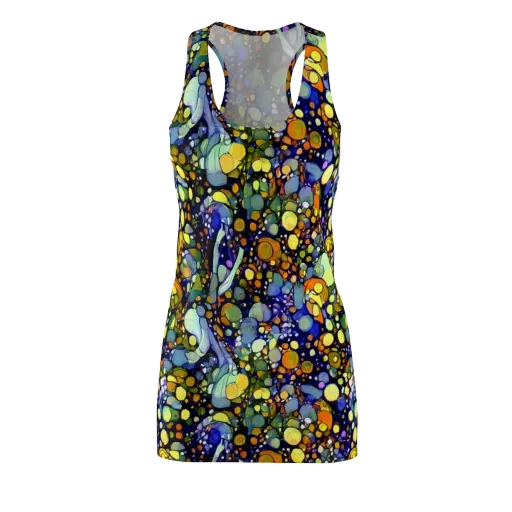Indigo Carnival on a Racerback Dress