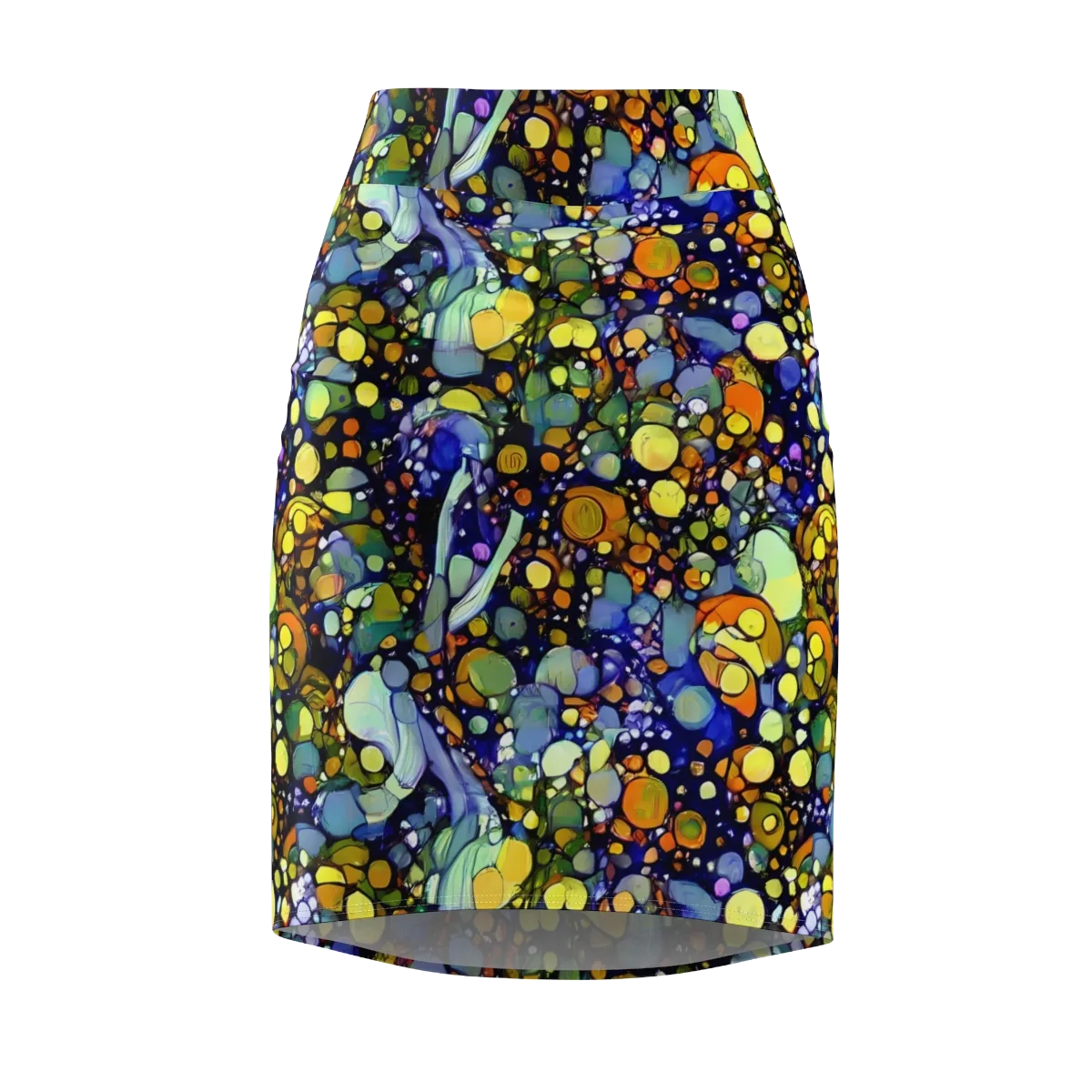 Indigo Carnival on Pencil Skirt — Front