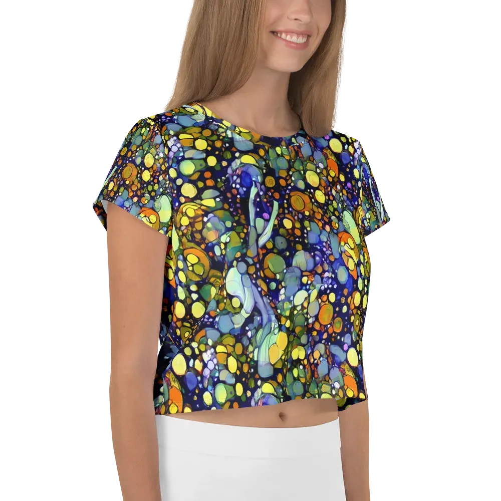 Indigo Carnival on Crop Tee — Right