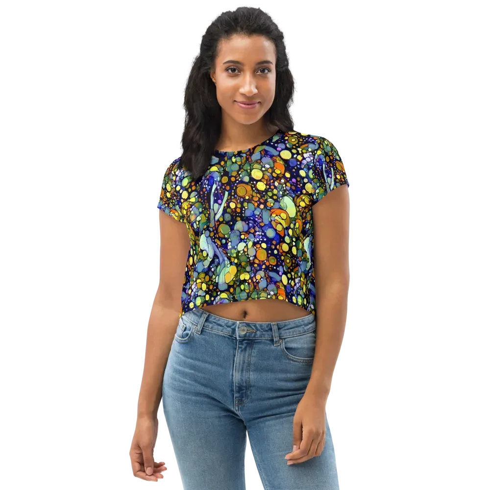 Indigo Carnival on Crop Tee — Front