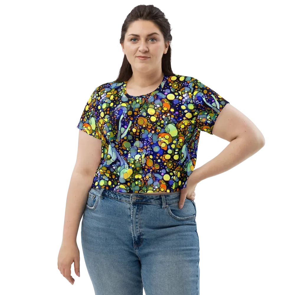 Indigo Carnival on Crop Tee — Front