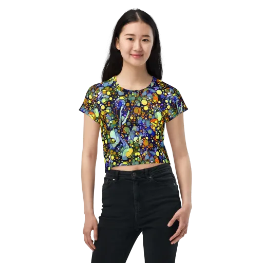 Indigo Carnival on a Crop Tee