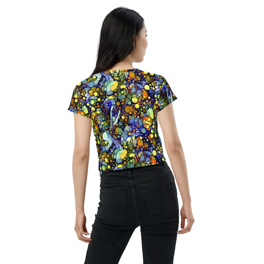 Indigo Carnival on Crop Tee — Back
