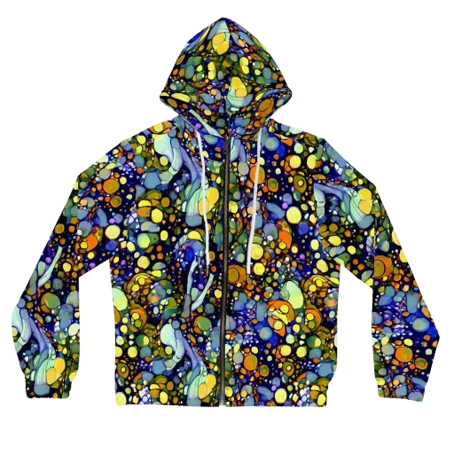 Indigo Carnival on a Women's Full-Zip Hoodie