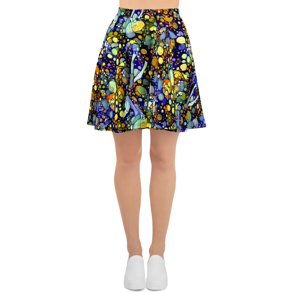 Indigo Carnival on Skater Skirt — Front