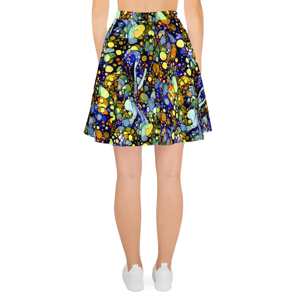 Indigo Carnival on Skater Skirt — Back