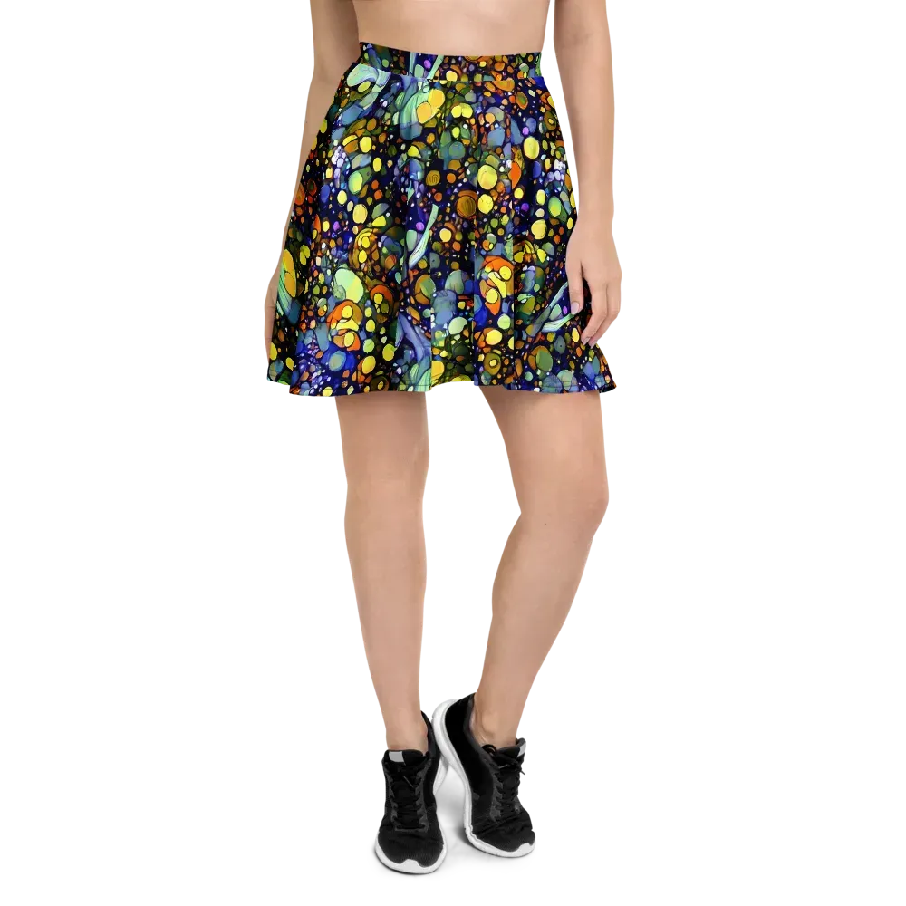 Indigo Carnival on Skater Skirt — Front