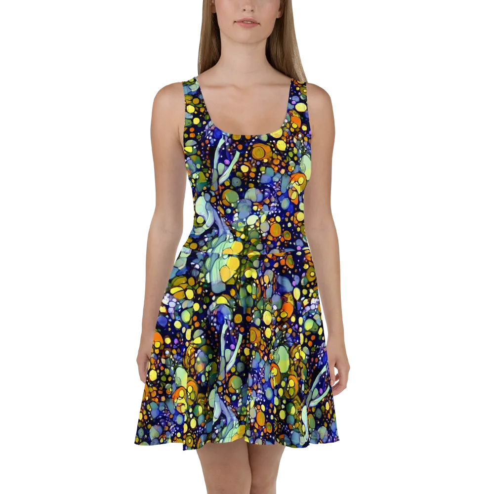 Indigo Carnival on Skater Dress — Front