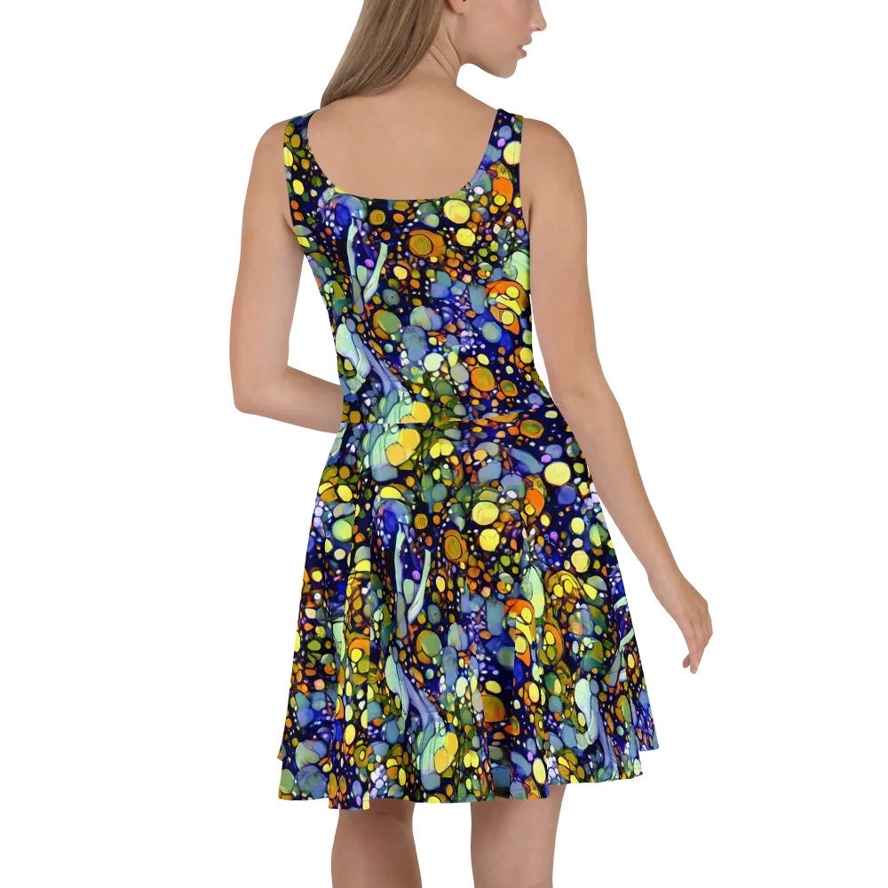 Indigo Carnival on Skater Dress — Back