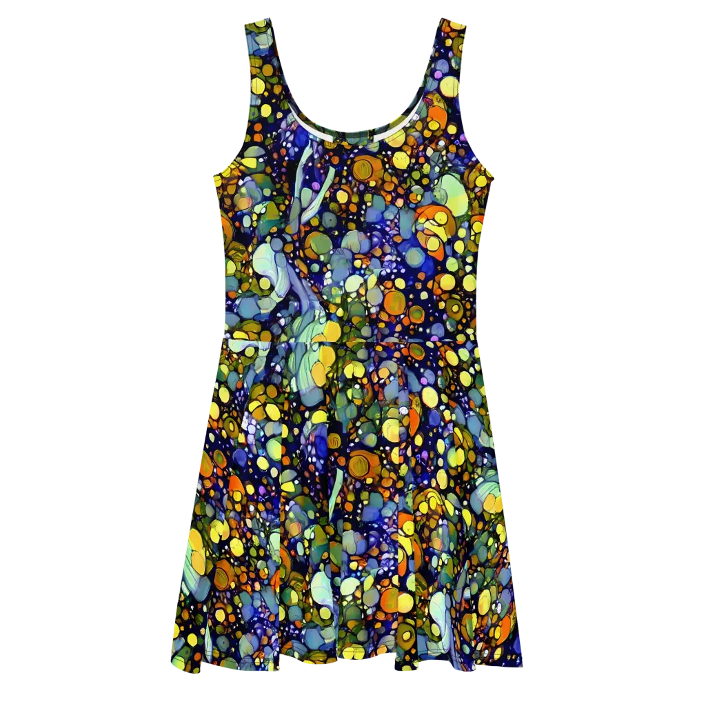 Indigo Carnival on Skater Dress — Front